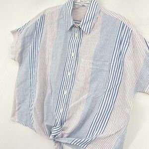 Madewell Blue and Pink Striped Casual Shirt